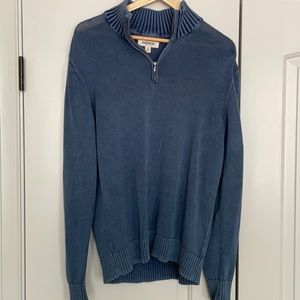 Distressed Blue Quarter Zip